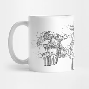 V8 Engine Trio Wireframe Mug